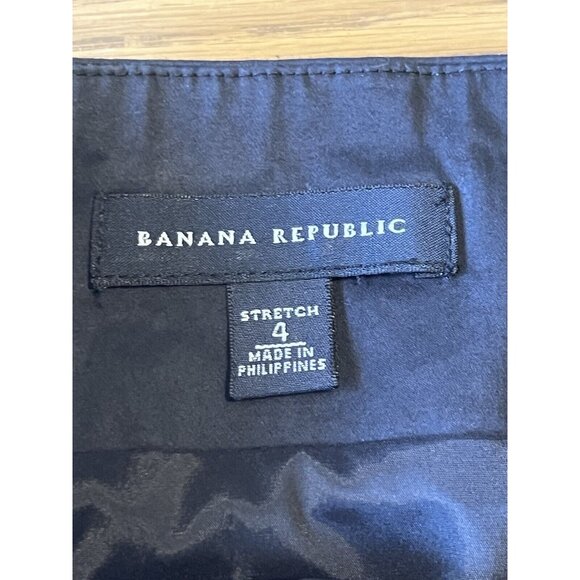 Banana Republic Skirt Size 4 Stretch Black Preppy Business Casual Office Event - Picture 4 of 8